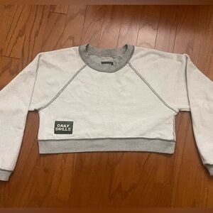 Daily Drills Light Gray Cropped Pullover
